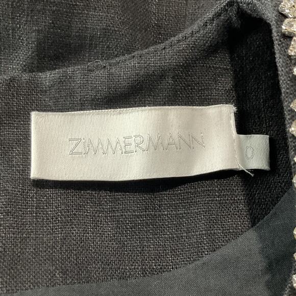 Zimmermann Embellished Black Crush Crop Top Size 0 / US 4 - Picture 5 of 7